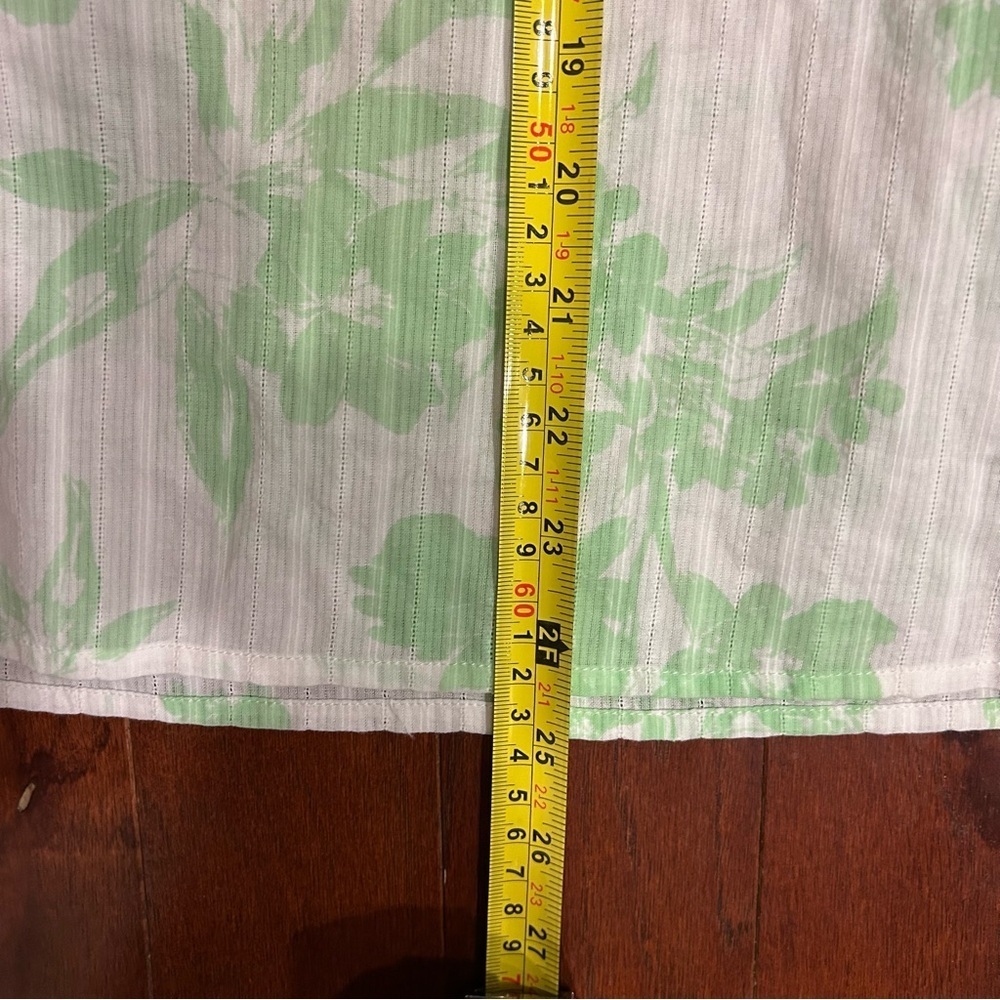 Lucky Brand Puff Sleeve Popover Blouse green multi-floral 100% cotton NWT size M - Picture 8 of 9
